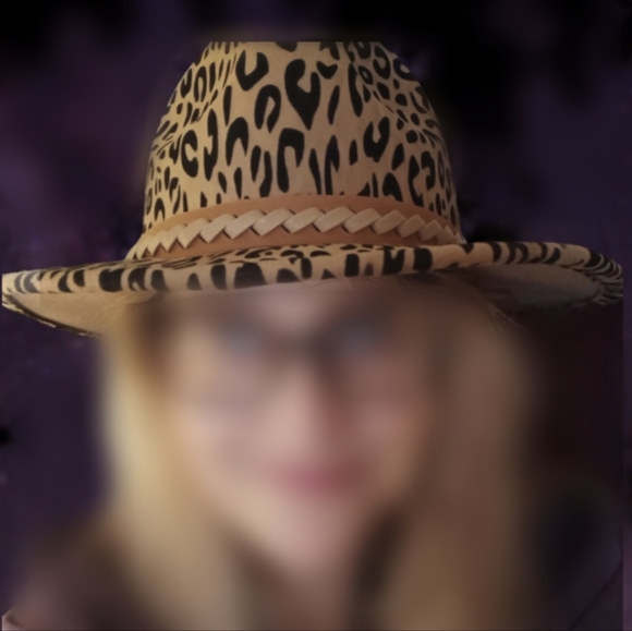 Classic Leopard Print Fedora Cap Braided Belt NWOT Jazz Hats Adjustable *HP* - Picture 8 of 8